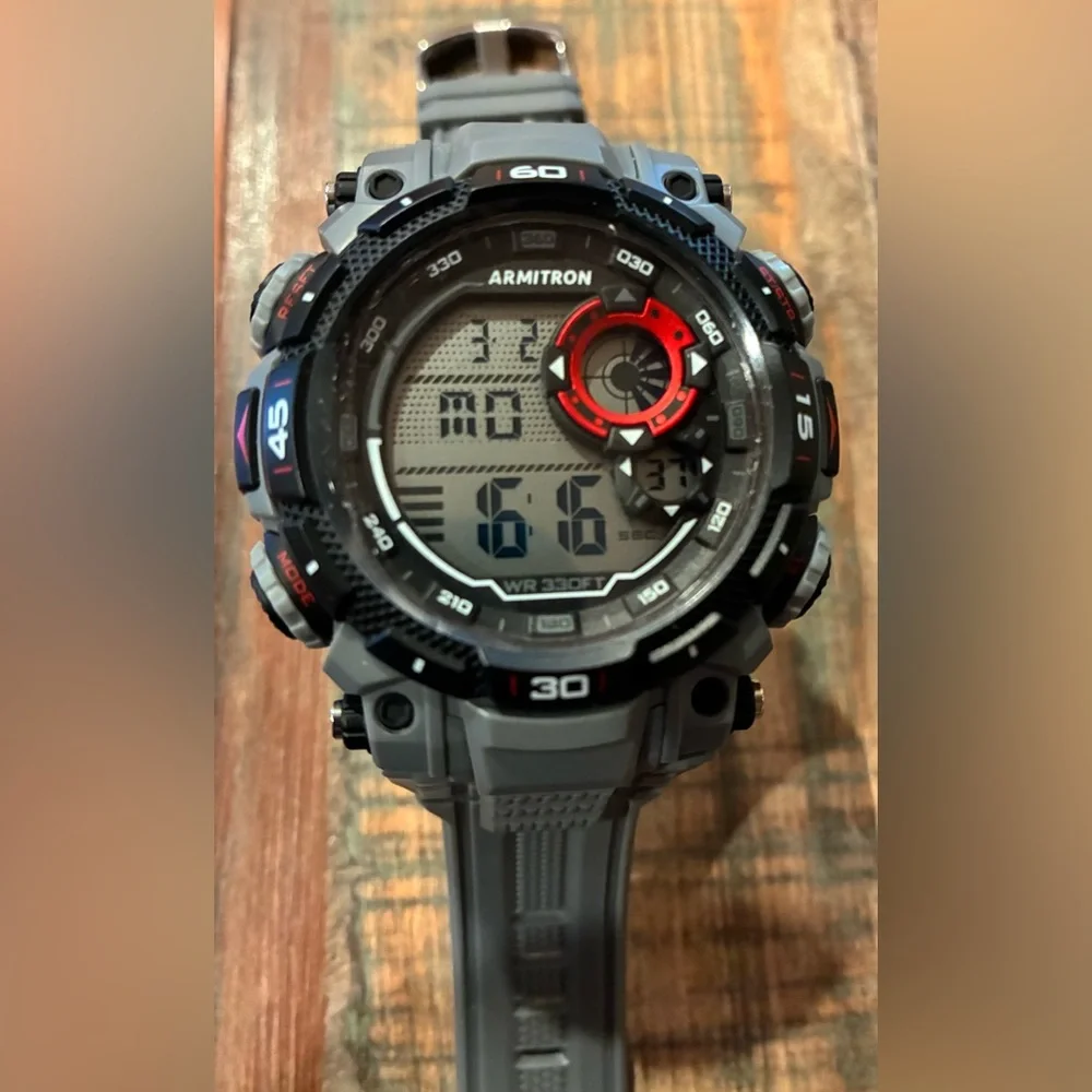 Armitron Sport Men's Digital Chronograph Gray Resin Strap Watch